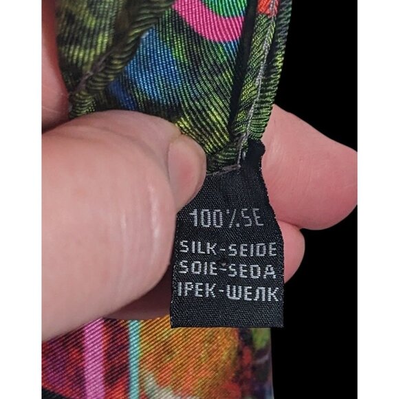 Lorenzo Vittani Bright Rainbow Abstract Square Scarf - Picture 5 of 7